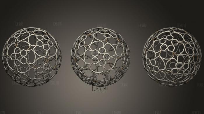 Spherical tiling 5 stl model for CNC